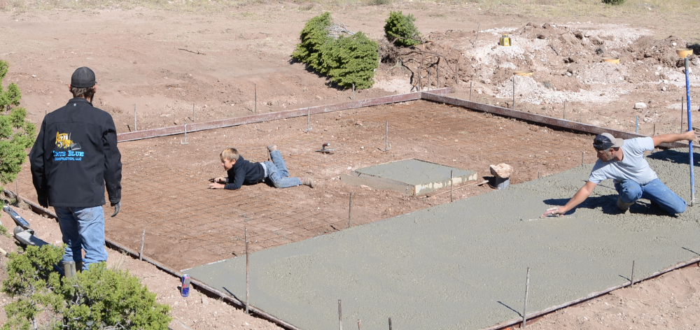 troweling the concrete